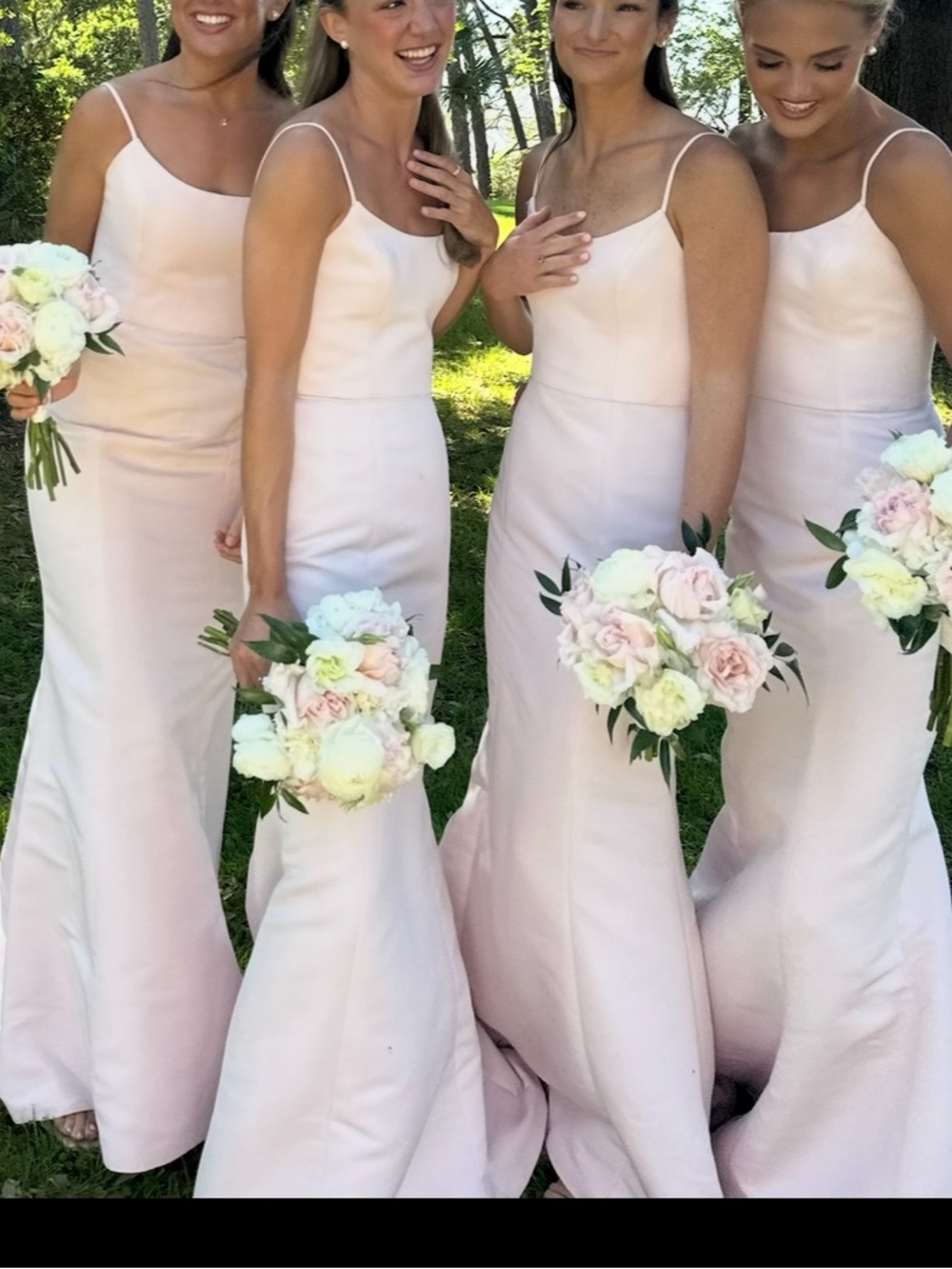 Amsale Bridesmaids dress
Moe
Ballet (pink color not blue)
Faille
Worn once